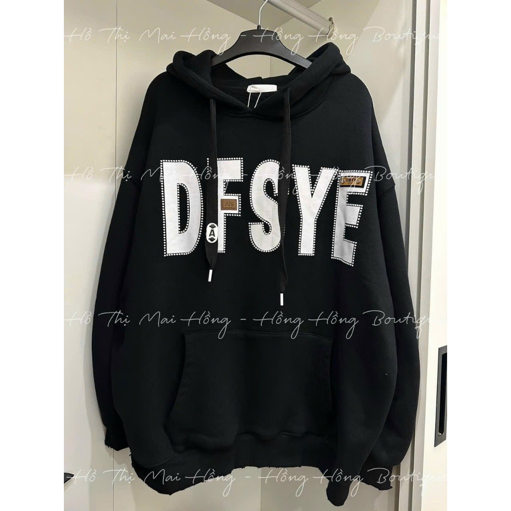 Áo hoodie nỉ nam nữ unisex in chữ DFSYE Áo nỉ bông form rộng hàng quảng châu cao cấp CTclothes