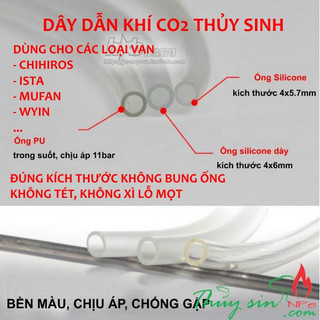 Ống dẫn khí co2 4mm/6mm | ống co2 chống gập | ống co2 cứng | đúng loại không bung ống | dây dẫn co2 thủy sinh