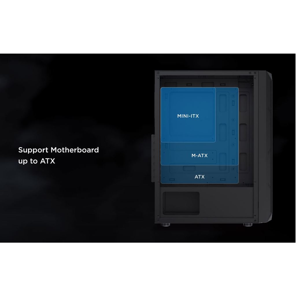 Vỏ Case Xigmatek SKY 3F/ NYX AIR II 3F FOM ATX/ M-ATX Sẵn 3 Fan Led Xigmatek - Chính Hãng - New - BH 12 Tháng