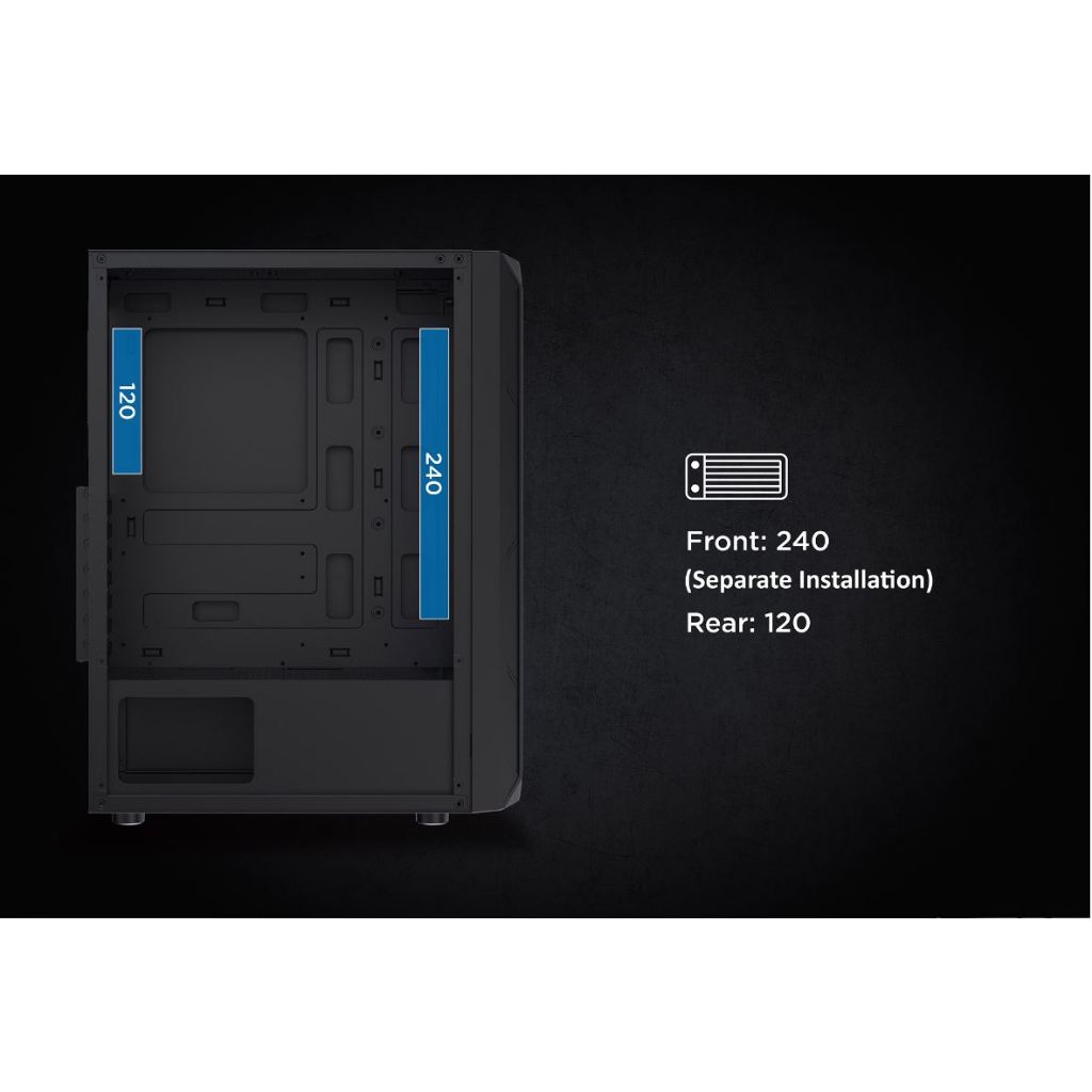 Vỏ Case Xigmatek SKY 3F/ NYX AIR II 3F FOM ATX/ M-ATX Sẵn 3 Fan Led Xigmatek - Chính Hãng - New - BH 12 Tháng