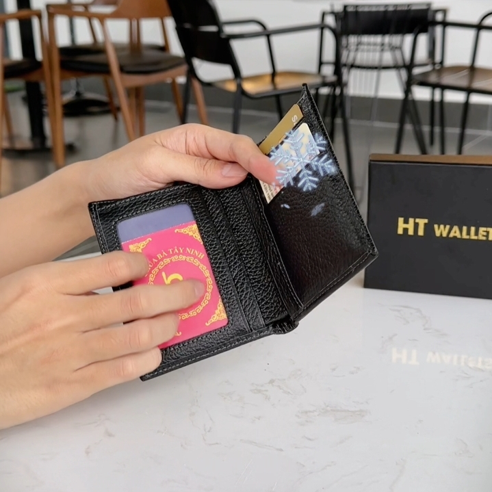Ví nam da bò bảo hành 12 tháng kèm hộp đựng bóp ví da mềm mại nhiều ngăn kiểu dáng đứng và ngang
