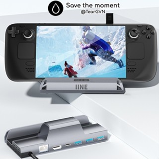 Dock xuất hình HDMI IINE bằng hợp kim nhôm cho ROG Ally & X / Steam Deck & OLED / Nintendo Switch / Handheld PC