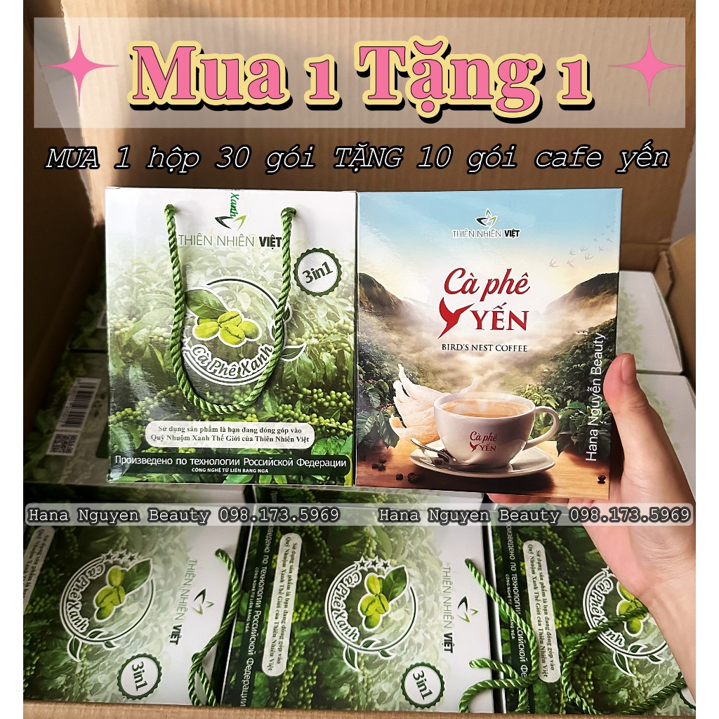Cà phê xanh giảm cân Thiên Nhiên Việt hộp 30 gói