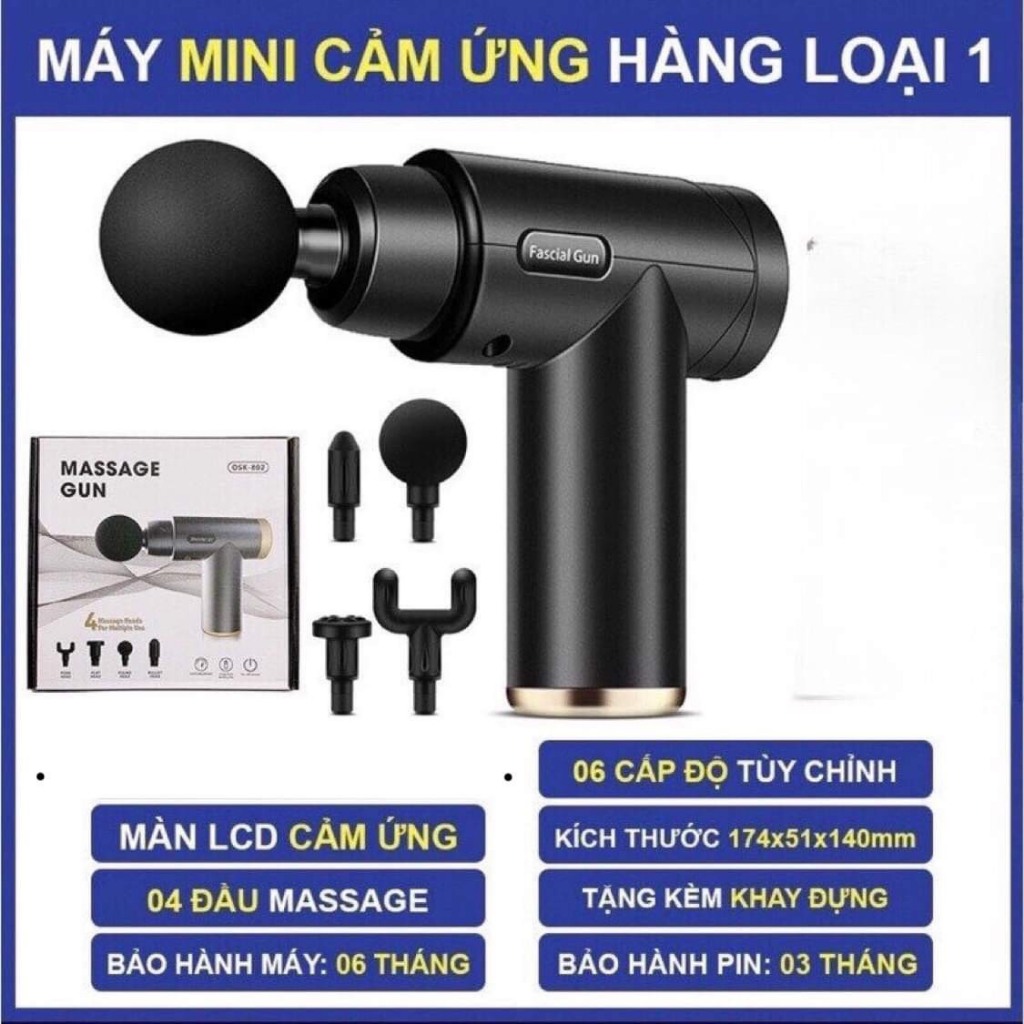 Máy Đấm Lưng Cầm Tay Mát Xa Trị Liệu Cổ Vai Gáy 4 Đầu 6 Chế Độ Cao Bảo Hành Mọi Lỗi