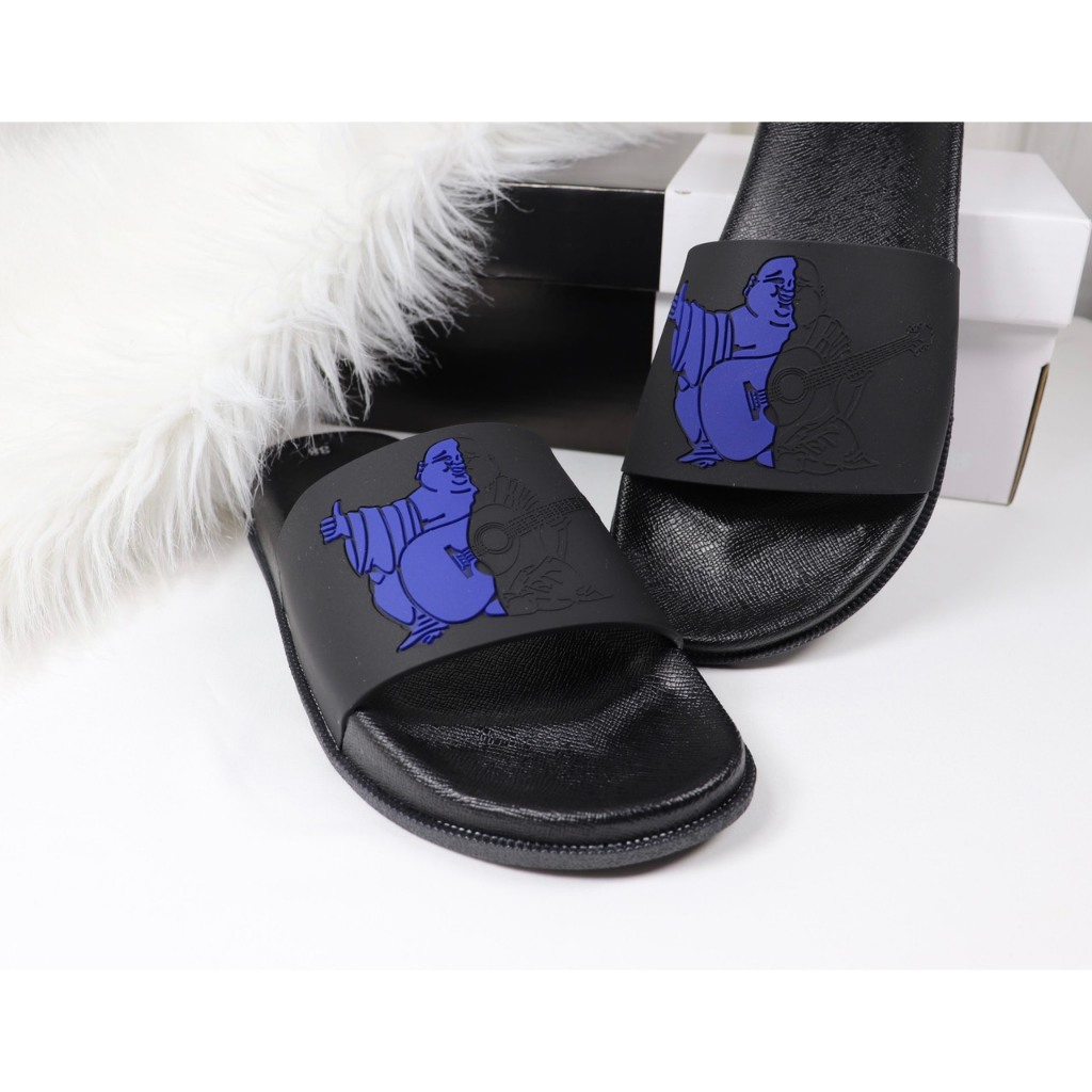 Dép da nam ông địa quai ngang dập u  có video review