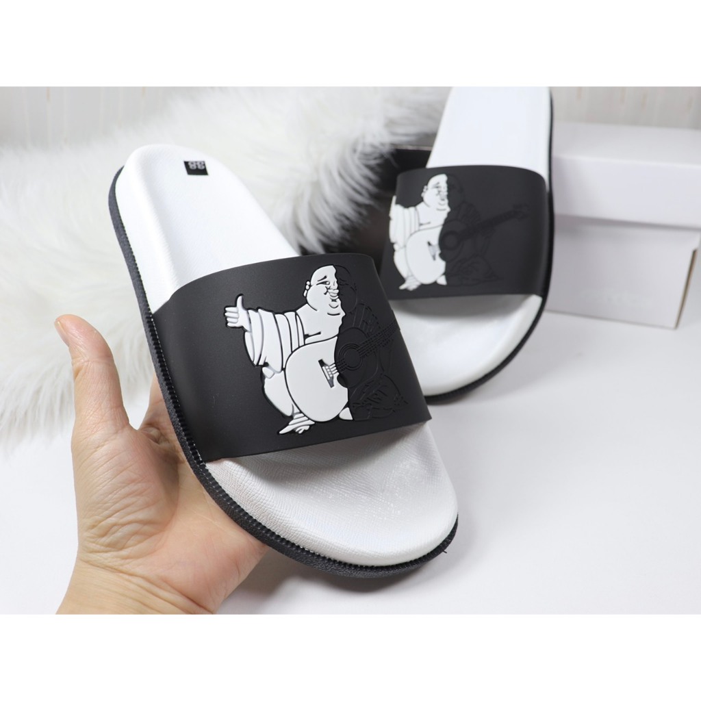 Dép da nam ông địa quai ngang dập u  có video review