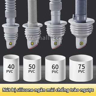 Nút silicone bịt lỗ thoát nước ngăn mùi hôi, chặn côn trùng, chống trào ngược với lẫy van xa một chiều