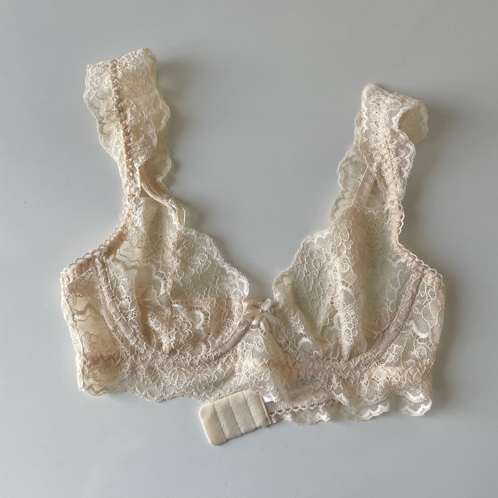 Tracy | Bộ Đồ Lót Ren Nữ Màu Da Áo Ngực Ren Có Gọng Không Mút Xuyên Thấu Hàng Thiết Kế La Perbra