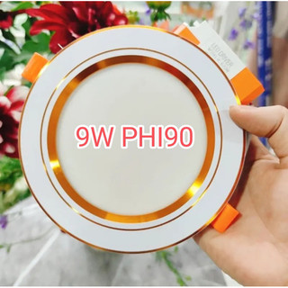 Đèn led âm trần phi 90 7w 9w 3 chế độ sáng đế nhôm đúc