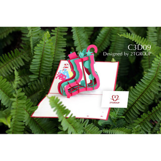 Thiệp 3d chiếc giày noel