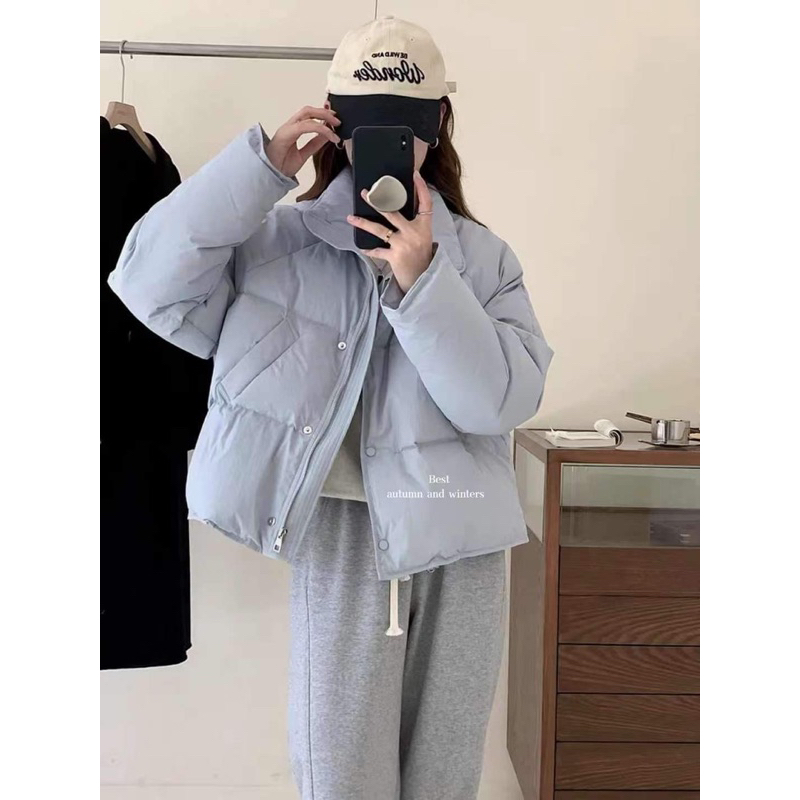 2277 ÁO KHOÁC PHAO DÀI TAY CÚC CÙNG MÀU