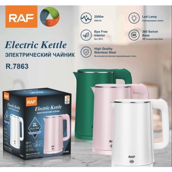 Ấm đun siêu tốc 2L 2000W RAF R.7863 2 lít