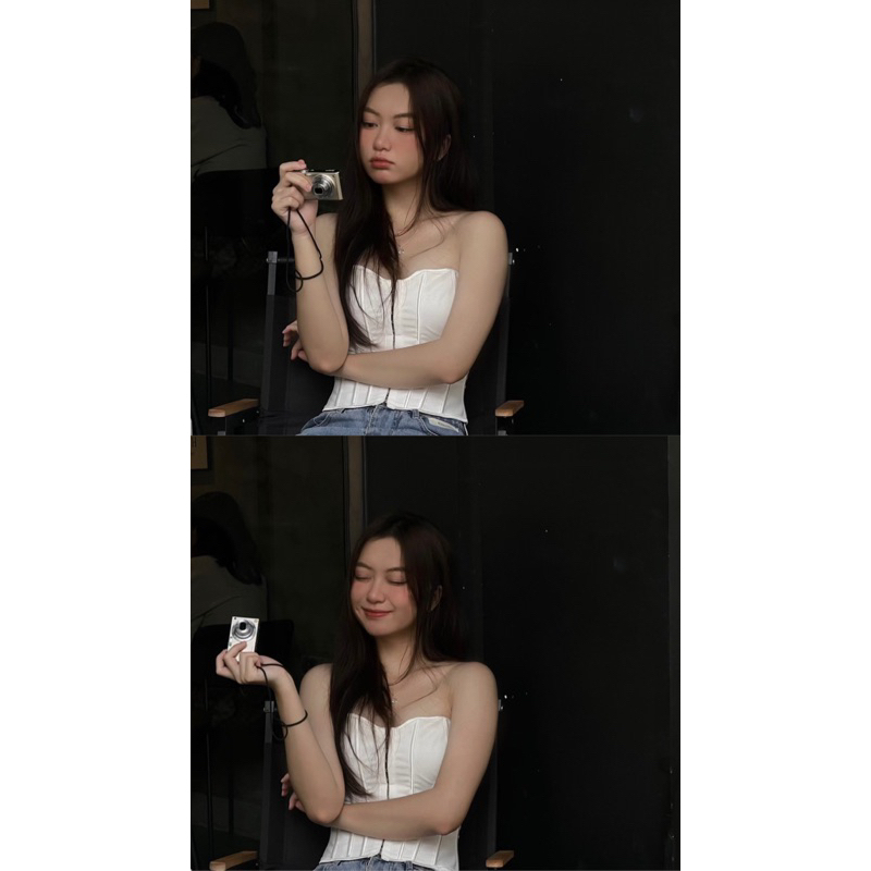 Áo ống corset WHITE SHELL CORSET