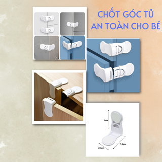 Khóa tủ an toàn cho bé, chốt góc tủ cố định ngăn kéo