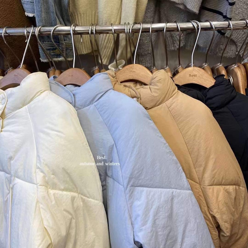 2277 ÁO KHOÁC PHAO DÀI TAY CÚC CÙNG MÀU