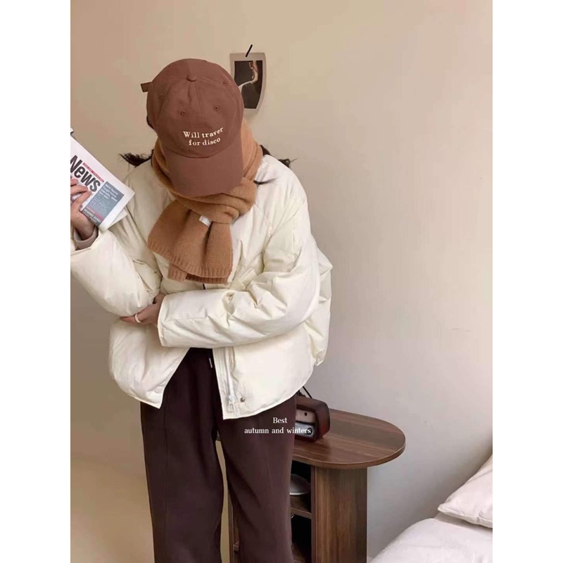 2277 ÁO KHOÁC PHAO DÀI TAY CÚC CÙNG MÀU