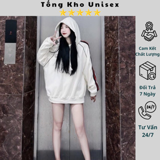 Áo Nỉ Hoodie Có Mũ , Áo Nỉ GC Phối Viền Kẻ Tay Phong Cách Hàn Quốc, Form Rộng