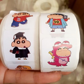 Sticker cuộn 100 - 500 tem dáng quà tặng trang trí dể thương