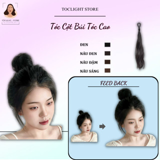   BÚI TÓ  Tóc Giả búi TÓ củ tỏi tóc tròn mới nhất- Tóc giả búi cao có dây cột dài 36cm - 271140 