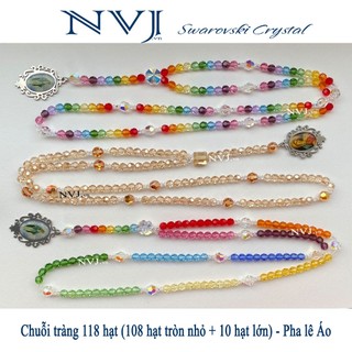 Chuỗi lần hạt mân côi Swarovski - 118 hạt pha lê Áo cao cấp - Trang sức công giáo NVJ
