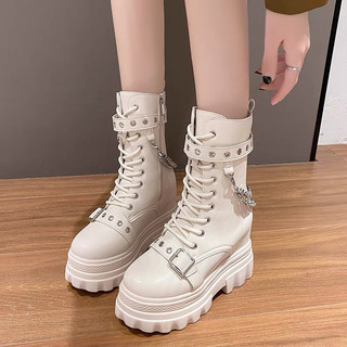 [ Sẵn đen 36 ] Boot nữ đế độn 11cm