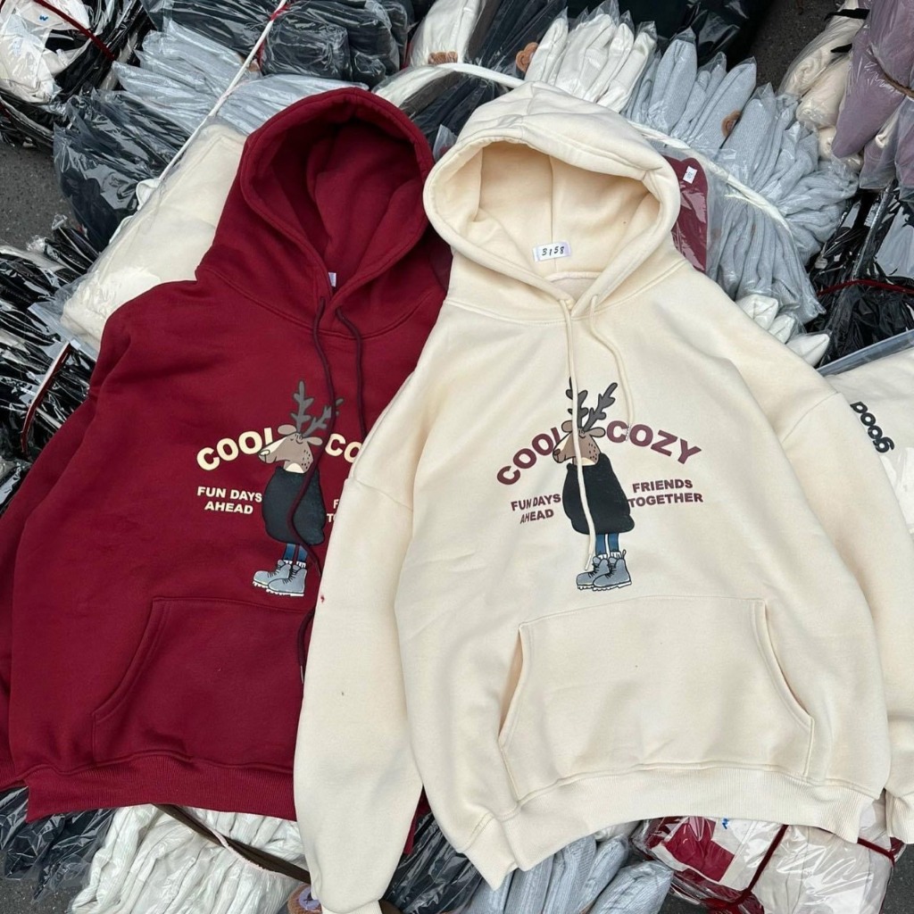 Áo sweater nỉ bông tuần lộc cozy mã Aohoodie2111