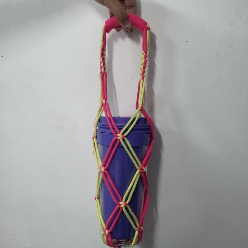 Túi đựng bình nước bình giữ nhiệt len sợi macrame