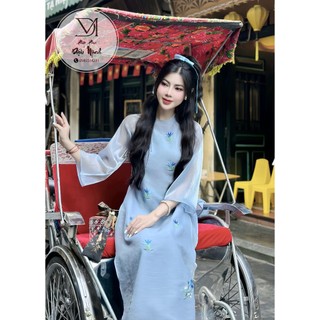 Áo dài cách tân nữ, áo dài cách tân, cách tân 4 tà cổ tròn chất tơ cát siêu mềm hàng cao cấp, mã ad6