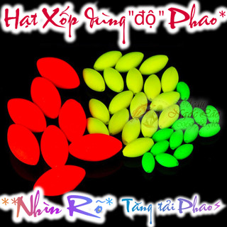 BỘ 5 10 20 Hạt xốp gắn phao, tăng tải phao, tăng tin hiệu phao, giúp phao dễ nhìn