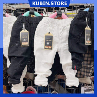 Quần kaki bé trai ống côn co giãn cạp lưng chun full size 9-30 kg