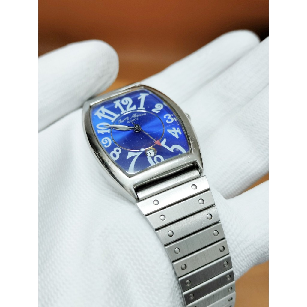 Đồng hồ nam tay nhỏ hoặc nữ Mary Maison mặt xanh dương