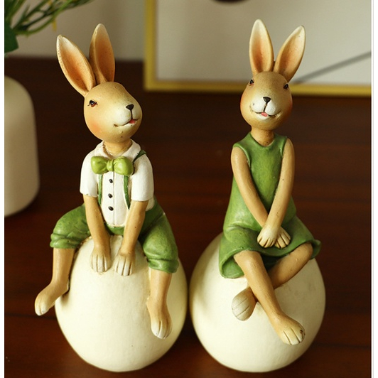Tượng trang trí, tượng thỏ phong cách BẮC ÂU trưng bày hay quà tặng điều phù hợp cao 18cm