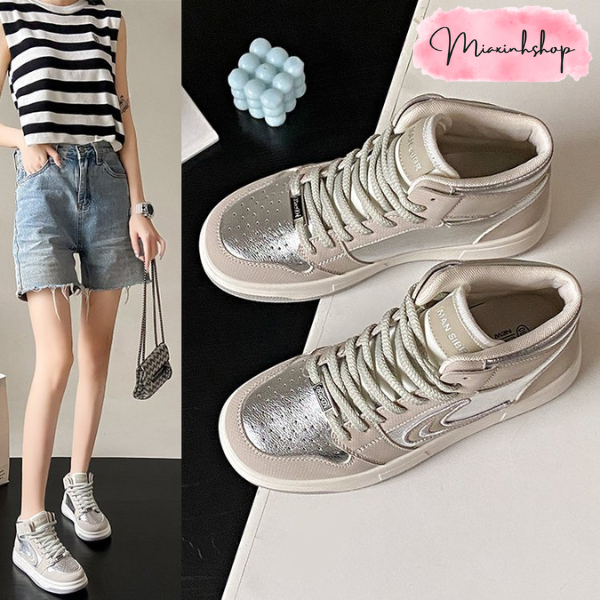 Giày Thể Thao Cao Cấp Cổ Cao Da Mềm Dành Cho Nữ LOẠI 1 FULL HỘP