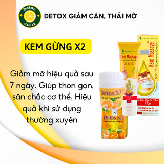 DETOX X2 - Tinh chất cam , vitamin C, Viên xổ mỡ- giảm mỡ bụng đùi chính hãng NGÂN BÌNH