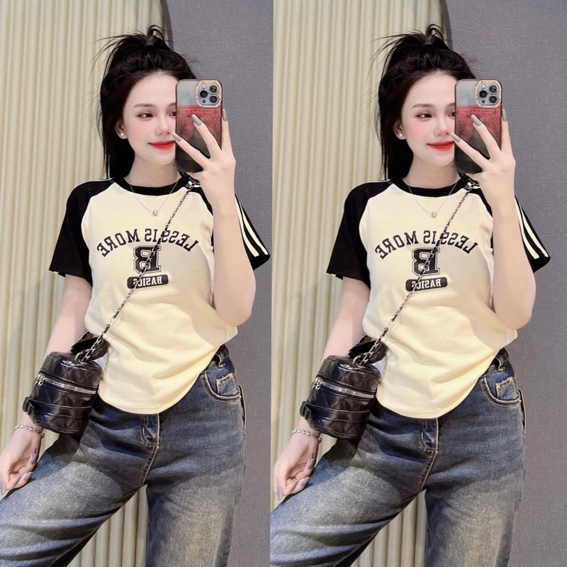 Áo phông cotton khô form vừa raplang in nổi (b-basic) form vừa 35-58kg