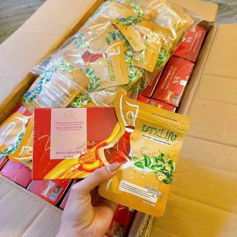 Trà Đào Giảm Cân Đông Anh Tặng Kèm Detox Chính Hãng