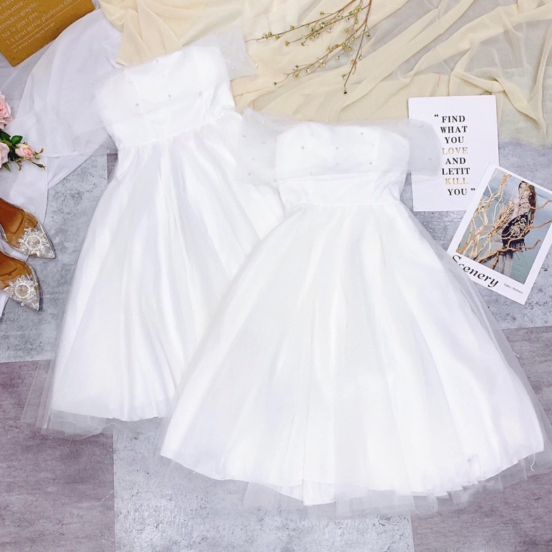 Pass váy trễ vai công chúa