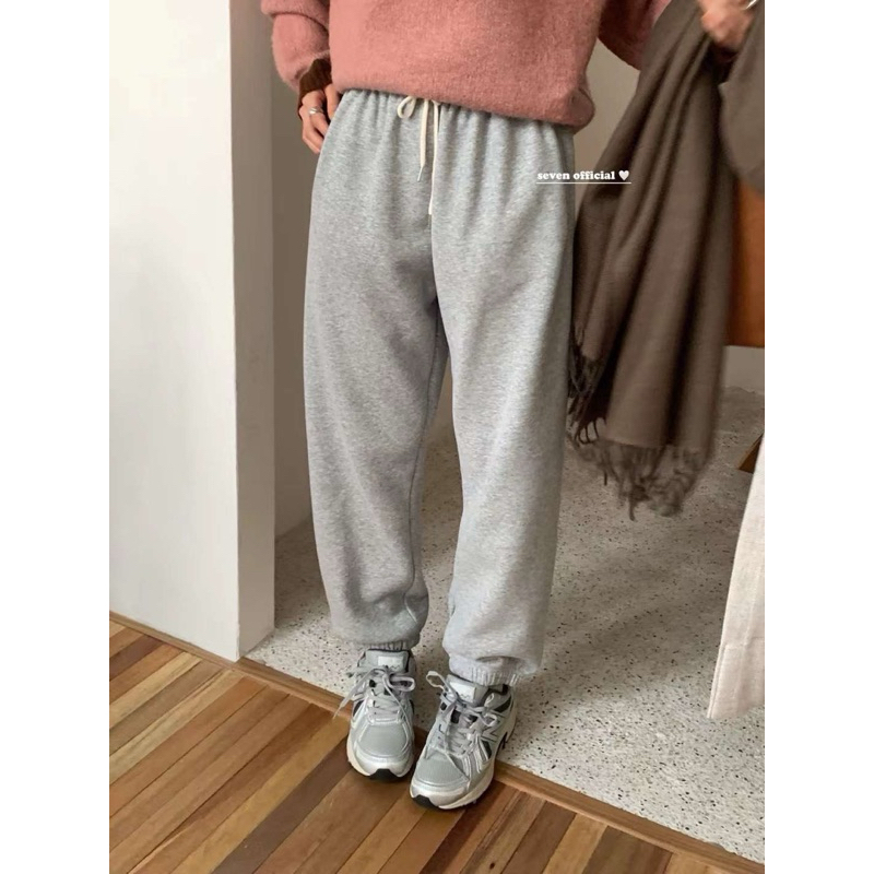 KAYY. Quần jogger nỉ lót nhung mùa đông tag SEVEN - Q18005