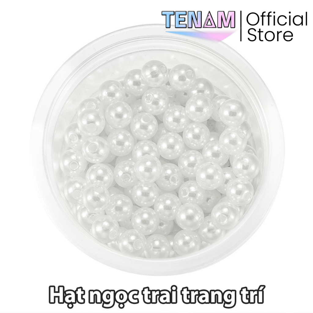 Hạt Ngọc Trai Nhựa Màu Trắng Trang Trí Hoa - Decor Đồ Handmade -Phân loại: Trắng/ Trắng Bóng