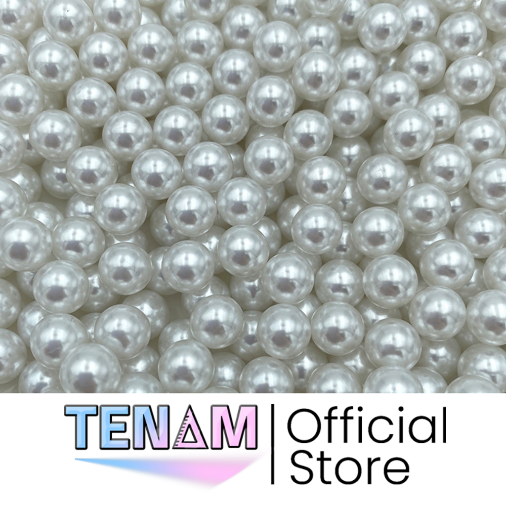 Hạt Ngọc Trai Nhựa Màu Trắng Trang Trí Hoa - Decor Đồ Handmade -Phân loại: Trắng/ Trắng Bóng