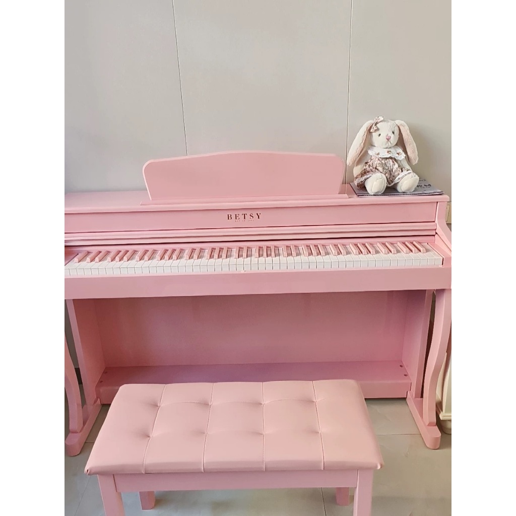 Đàn piano điện Hồng Kông Betsy B321 màu hồng phấn 88 phím, có ghế, pedal, giá đỡ, có thể kéo gọn thành bàn làm việc