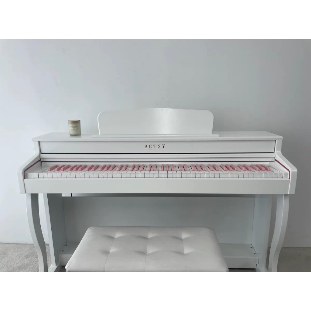 Đàn piano điện Hồng Kông Betsy B321 màu hồng phấn 88 phím, có ghế, pedal, giá đỡ, có thể kéo gọn thành bàn làm việc
