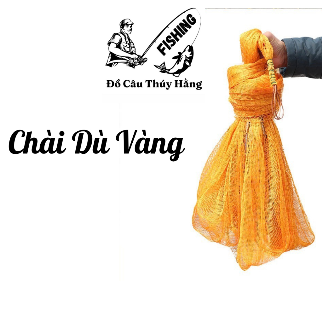 Chài Cá Dù Vàng Chân Chì Đúc Siêu Bền