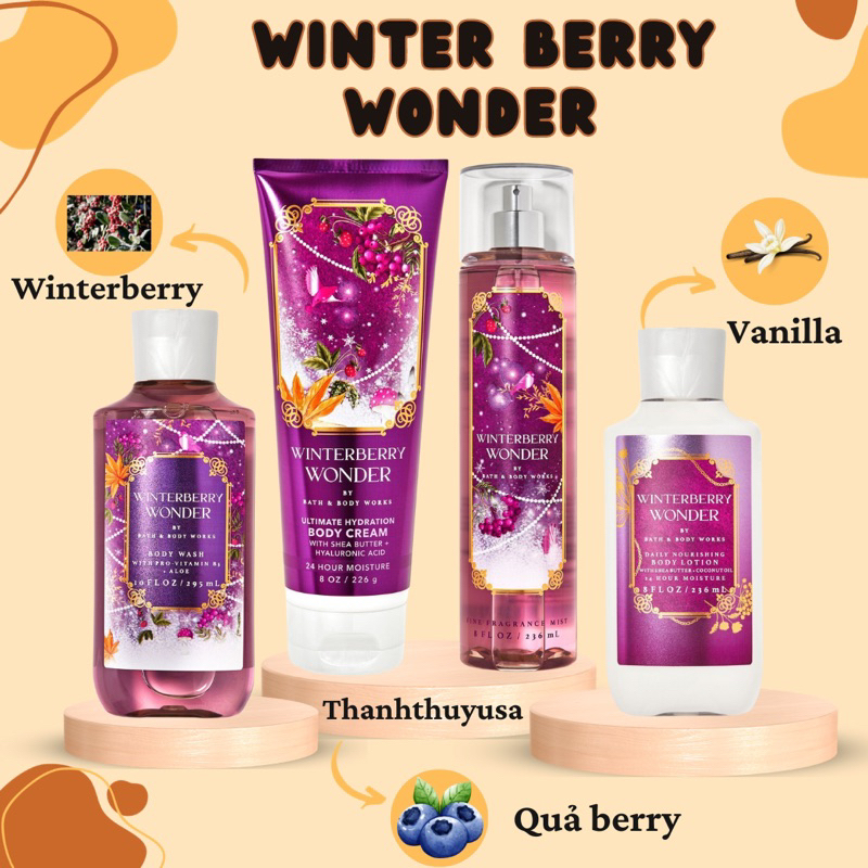 Bộ Sản Phẩm Sữa Tắm - Lotion - Body Mist Xịt Thơm Toàn Thân Bath & Body Works