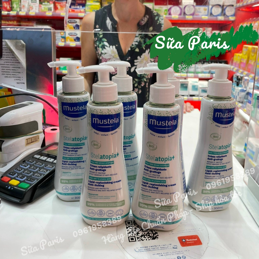 Mustela Stelatopia kem dưỡng da mặt và cơ thể cho trẻ sơ sinh & em bé da chàm thể tạng full size_Sữa Paris Aderma