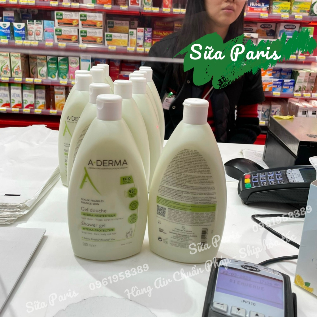 Sữa tắm Aderma giảm mụn lưng, cho da sáng mịn hàng hàng nội địa pháp_Sữa Paris Aderma