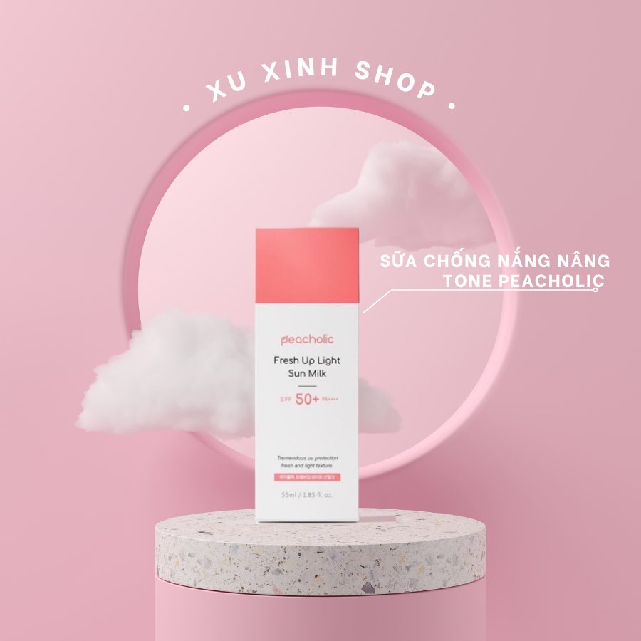 Sữa chống nắng nâng tone Peacholic Fresh up Light Sun Milk 55ml