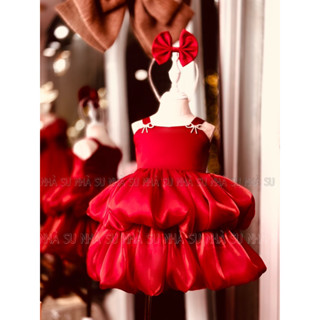 Đầm noel đầm tết cho bé gái đi chơi đi tiệc NS20, váy công chúa 2 dây tùng 2 tầng bồng xoè Nhà Su