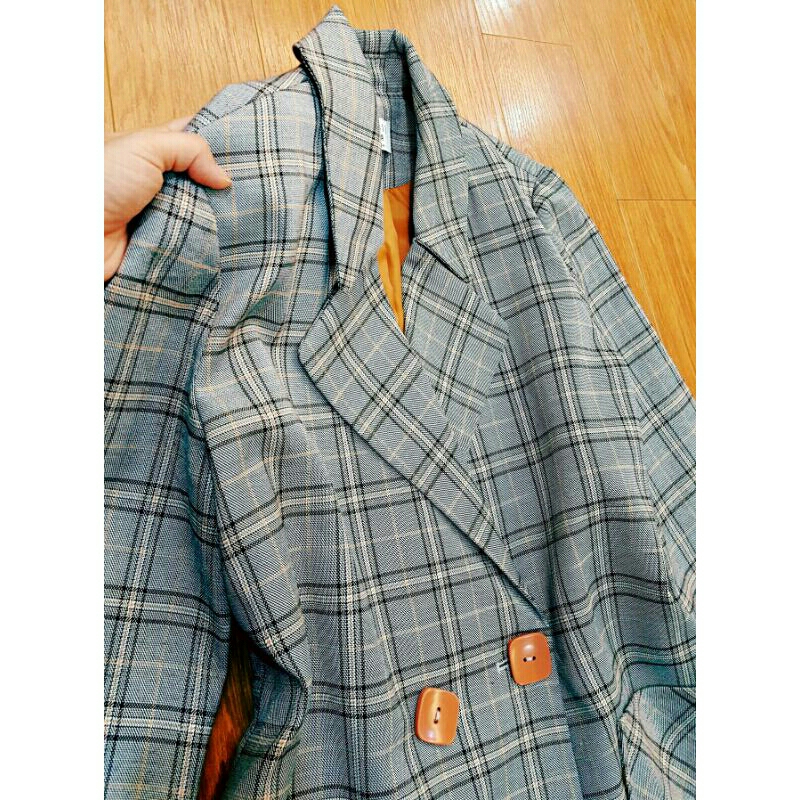 Áo vest blazer kẻ caro sz M