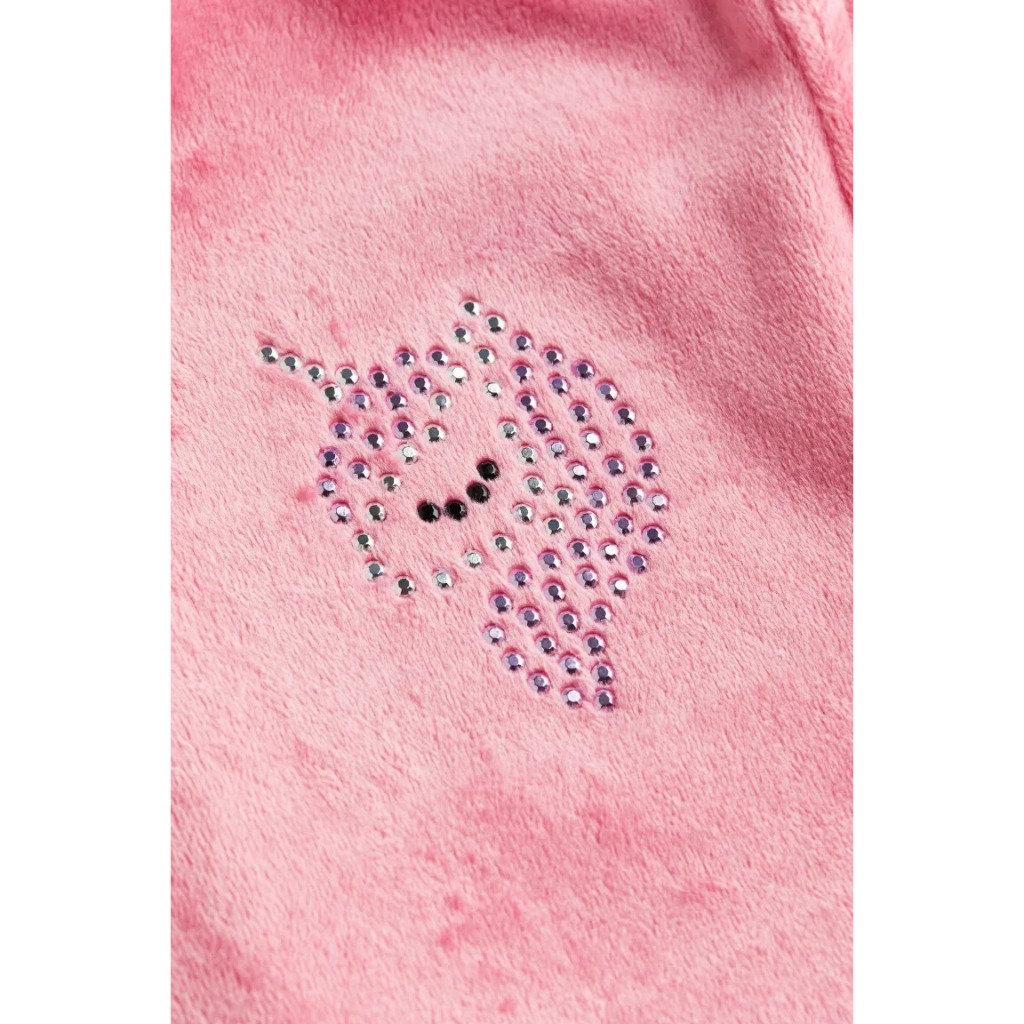 Áo khoác nỉ bông nhung hoodie hồng xám HM H&M_hàng chính hãng authentic